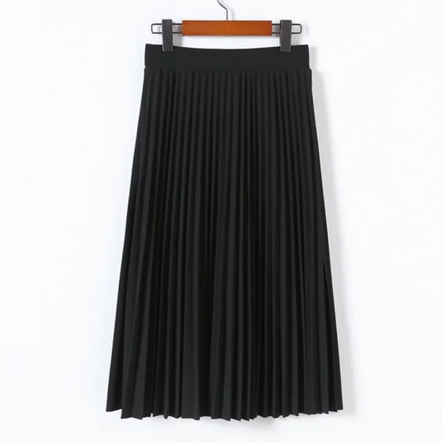 Fashion Women's High Waist Pleated Skirt Black - Shop at LoveMi