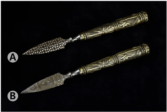 Stainless Steel Tea Knife With Golden Bamboo And Copper Handle Single Price B Style - Shop at LoveMi