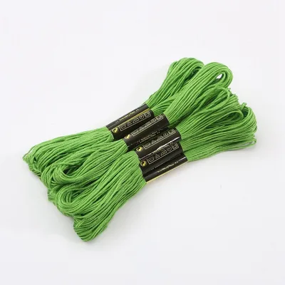 Threads Cross Stitch Floss Cotton 7.5 Meters Embroidery Thread Green 5Pcs - Shop at LoveMi