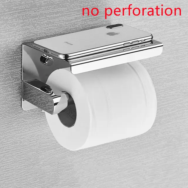 Roll Paper Holder 304 Stainless Steel Bathroom Phone Rack - Shop at LoveMi