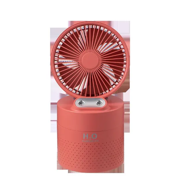 USB Charging Portable Multifunctional Desktop Humidifying Fan Red - Shop at LoveMi