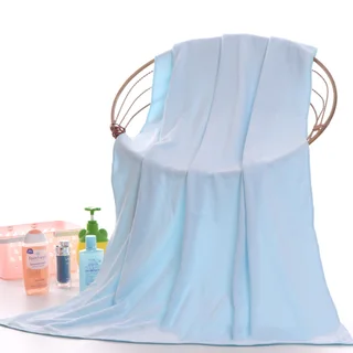 Source Factory Microfiber Bath Towel Beach Towel Beauty Salon Bed Fire Therapy 70 140 Absorbent Foreign Trade Bath Towel - Light Blue
