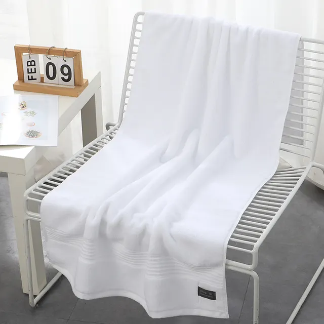 Pure Cotton 500g Bath Towel Thickened Soft Absorbent Hotel Beauty Salon Gift Large Towel Manufacturer Custom Logo White - Shop at LoveMi