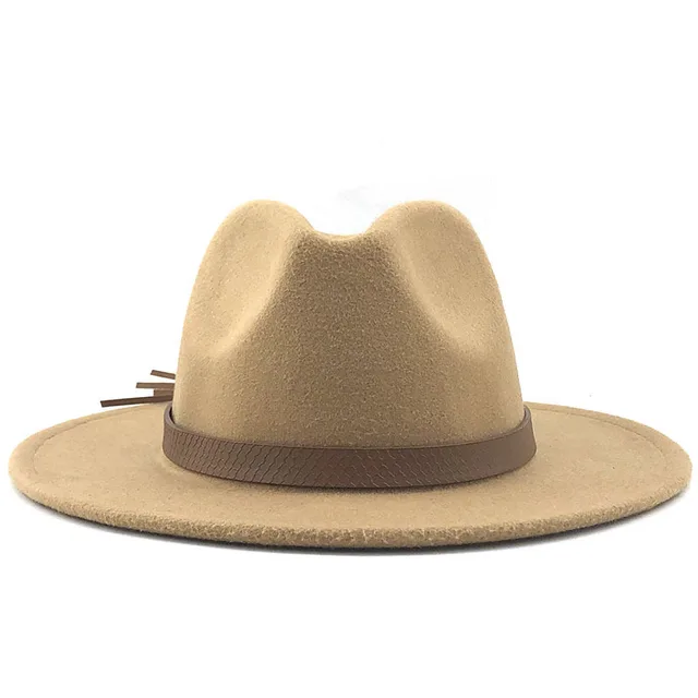 Top Hat With Flat Brim And Big Brimmed Hat Beige - Shop at LoveMi
