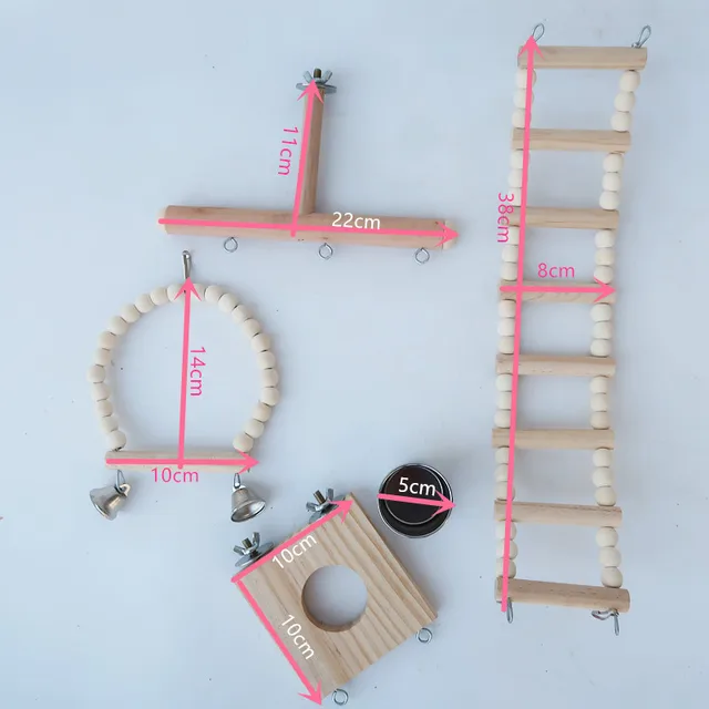 Bird Cage Stand Play Gym Wood Parrot Swing Climbing Yellow - Shop at LoveMi