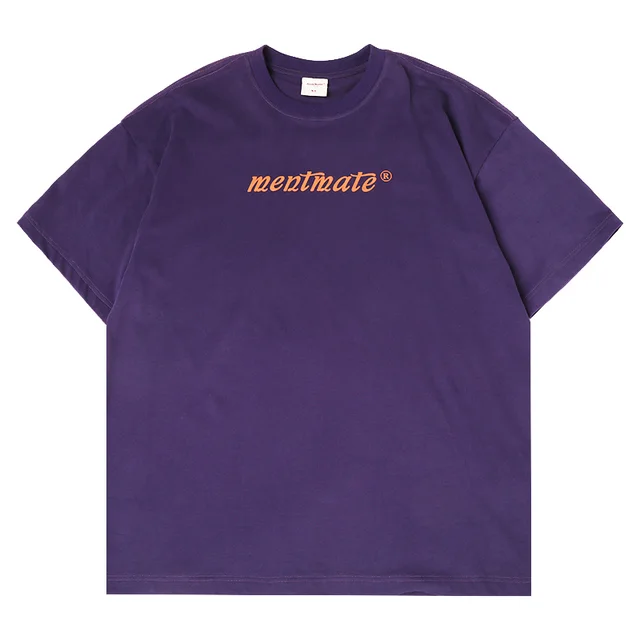 Nineteen color Cotton Couple Round Neck T shirt Loose Style Short Sleeves Purple - Shop at LoveMi