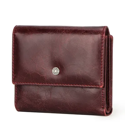 Randy RFID Leather Small Bifold Wallet Red - Shop at LoveMi