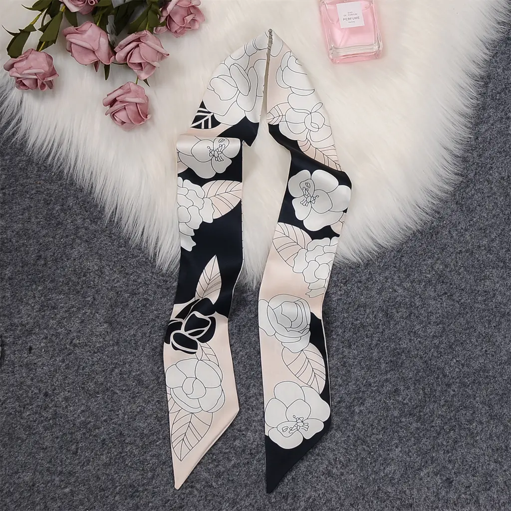 Love Graffiti Scarf Printing All-match Imitation Silk Scarf - H