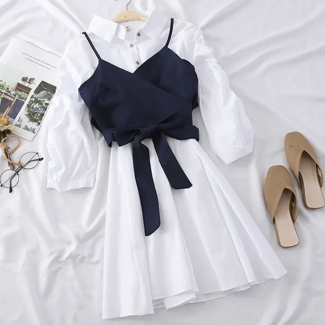 Autumn New Style Short Strappy Tube Top Strap Blue - Shop at LoveMi