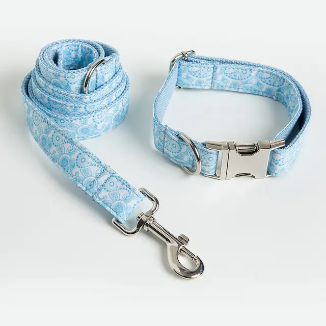 Paisley Pet Collar Leash Set Dog Collar Leash Bow Paisley Pattern - Shop at LoveMi