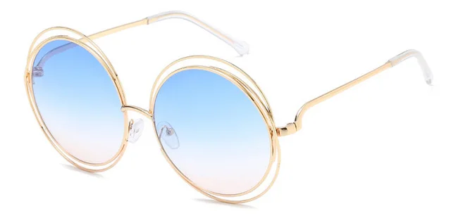 Women's Round Frame Sunglasses, Real Film Sunglasses, Flat Glasses J - Shop at LoveMi