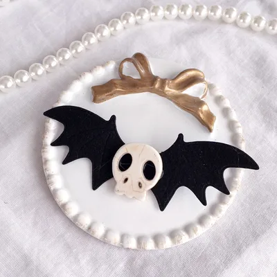 Gothic Lolita Halloween Skull Bat Blavk Wings Hairpin Cosplay Girl Hair Accessories Hair Clip Headdress Hairpin - Shop at LoveMi