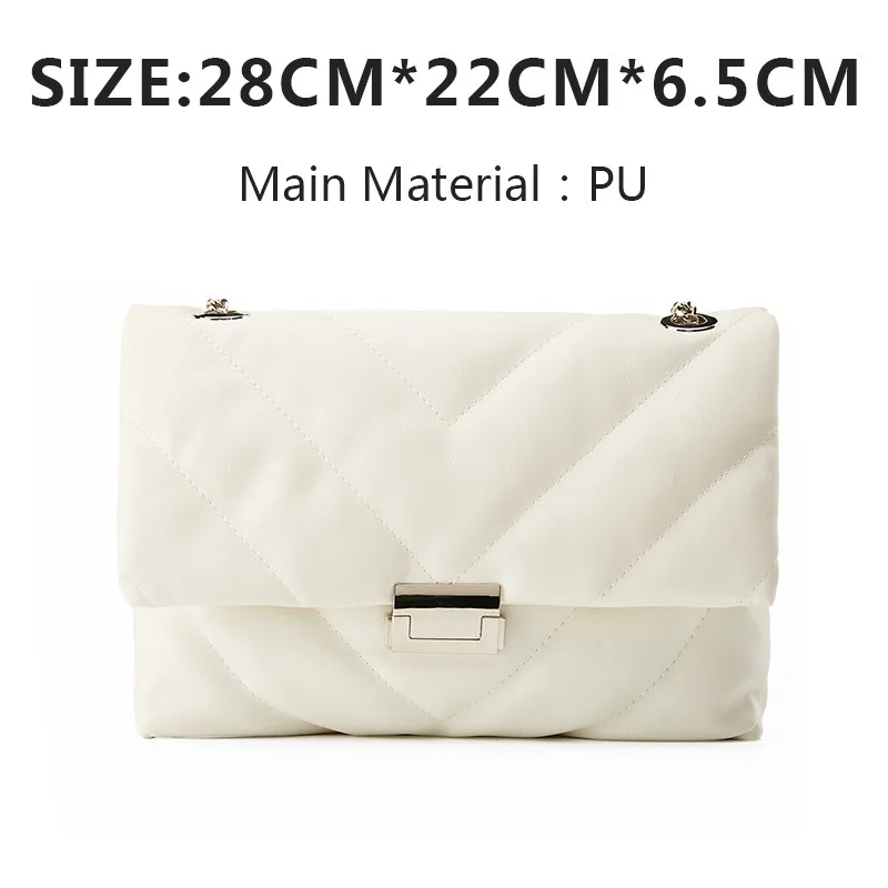 Korean Style Hit Color Messenger Bag Female Bag Pu Chain Shoulder Bag - Shop at LoveMi