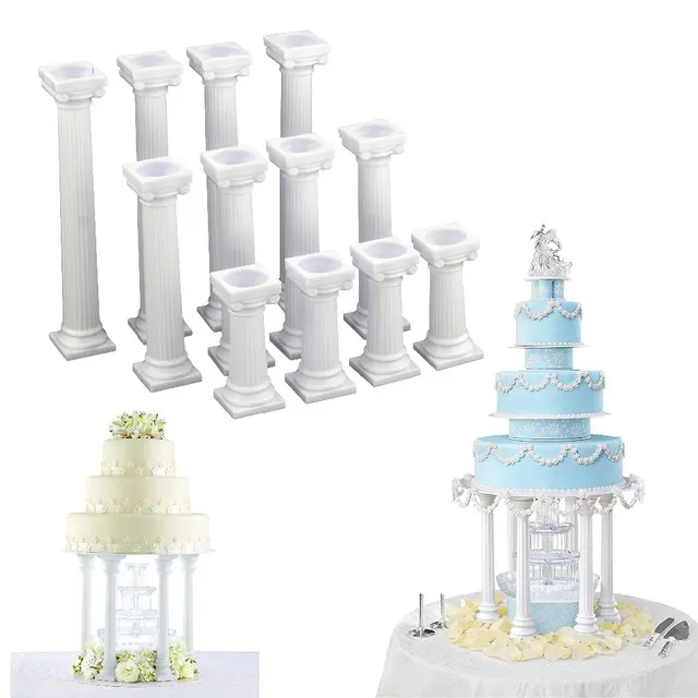 Pillars Wedding Cake Stands Cake Decorating Tools Multi layered Roman Column Support Stand Decor 7.5cm 12.5cm 17cm Medium Lite - Shop at LoveMi