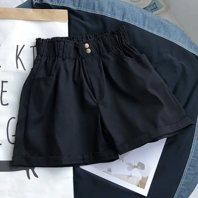 Summer Shorts For Women Stretch High Waisted Black - Shop at LoveMi