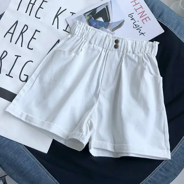 Summer Shorts For Women Stretch High Waisted White - Shop at LoveMi