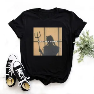 Heartbeat Lady Feather Crew Neck Printed T-Shirt Short Sleeve - 10.Style