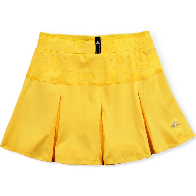 Badminton Loose Elastic Lining Anti glare Running Sports Fitness Skirt Yellow - Shop at LoveMi