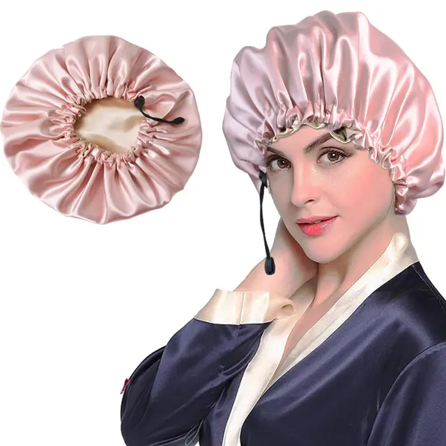Shower Cap Soft Silk Dual use Bath Cap Chemotherapy Cap Gold - Shop at LoveMi