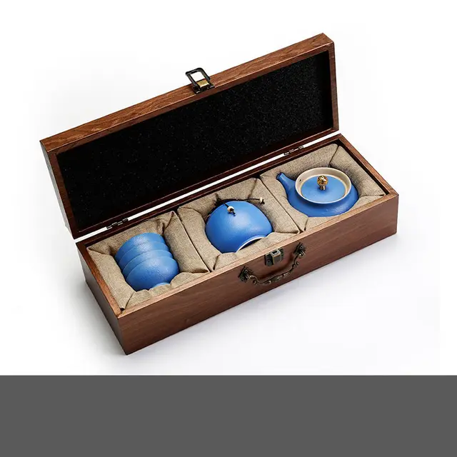 Ceramic Kung Fu Tea Set Gifts Gifts To Customers Souvenirs Opening Gifts Blue - Shop at LoveMi