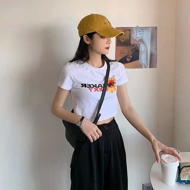 Short Half Sleeved Top White Butterfly Short Sleeved T Shirt - Shop at LoveMi