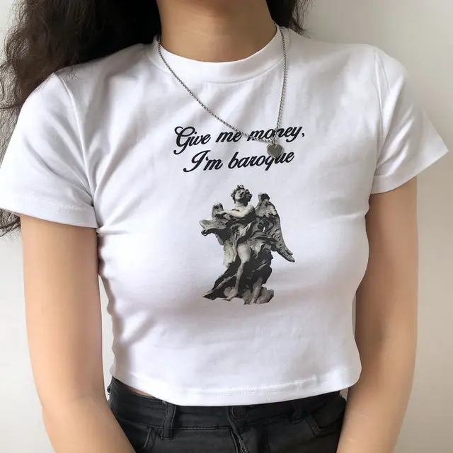 Short Half Sleeved Top White Butterfly Short Sleeved T Shirt K - Shop at LoveMi