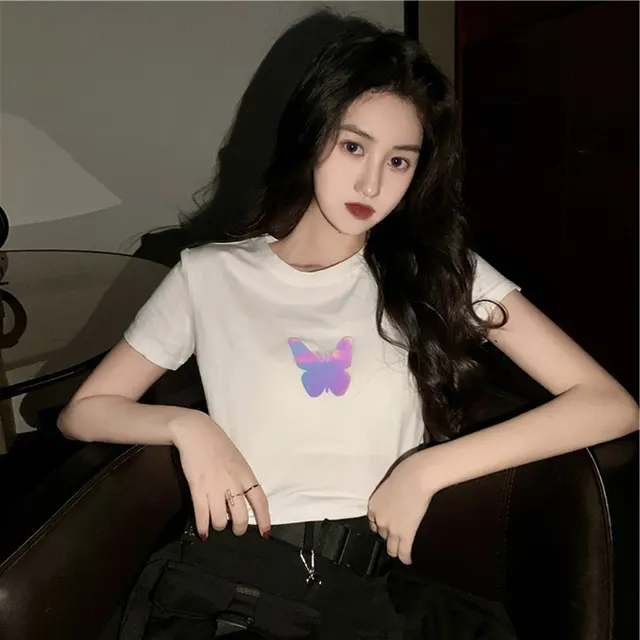 Red Couples Reflective Butterfly Short Sleeved T Shirt White - Shop at LoveMi