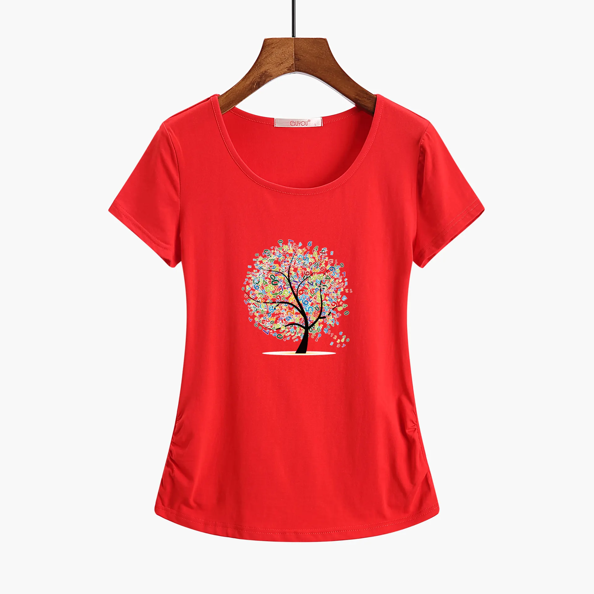 Large Size Loose All-match Short Sleeve Women's T-shirt - Red