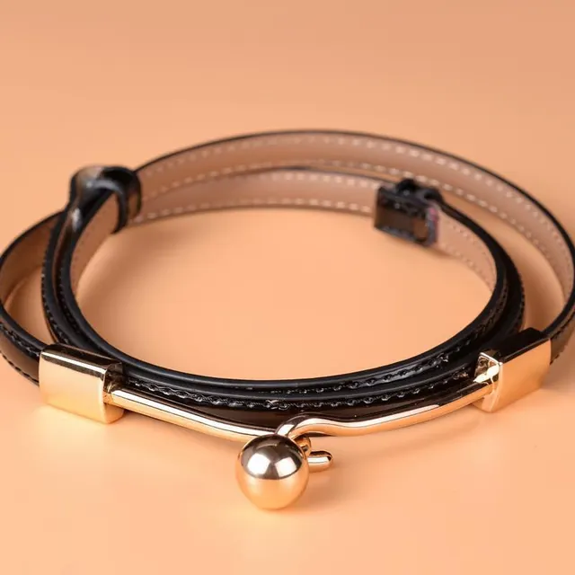 Bright Leather Fashion Korean Decorative Belt Women Black - Shop at LoveMi