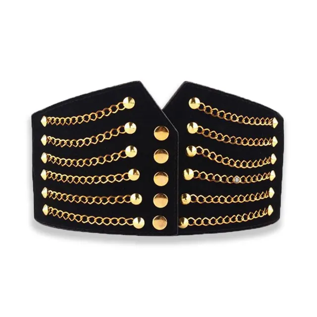 Deepeel Women Fashion Slim Corset Cummerbunds Elastic Belts Black - Shop at LoveMi