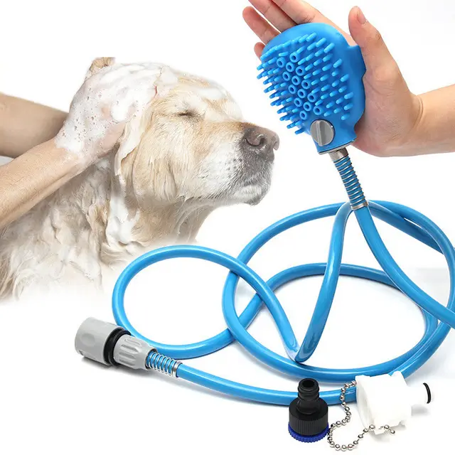 Pet Cleaning Supplies Outdoor Shower Bath Brush Dog Blue - Shop at LoveMi