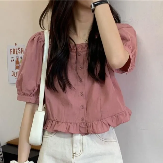 White Shirt Women"s Summer Summer New Design Sense Pink - Shop at LoveMi