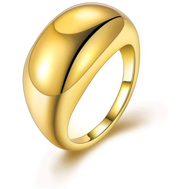 European And American New Creative Retro Simple Titanium Steel Casting Twist Personality Bread Ring Gold - Shop at LoveMi