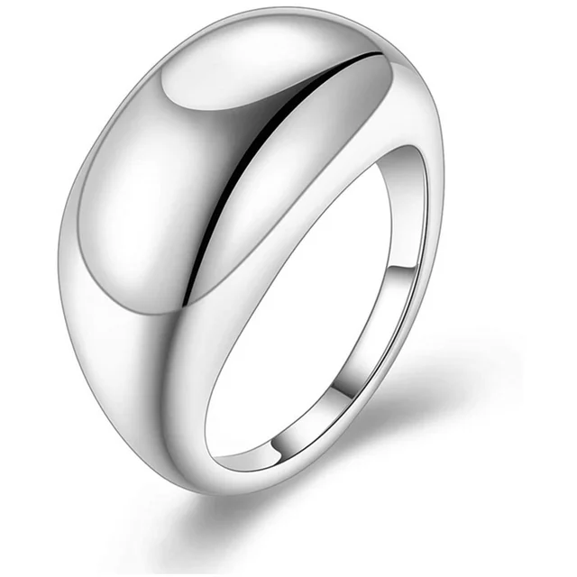 European And American New Creative Retro Simple Titanium Steel Casting Twist Personality Bread Ring Silver - Shop at LoveMi