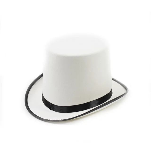 Vintage Steampunk Top Hat Unisex Party Jazz Fedora Magician Caps Trilby White - Shop at LoveMi