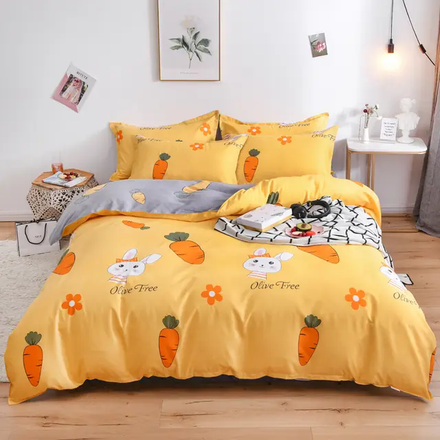 Four piece Bed Sheet Quilt Cover Single Double Dormitory Three piece Quilt Cover Picture Color - Shop at LoveMi