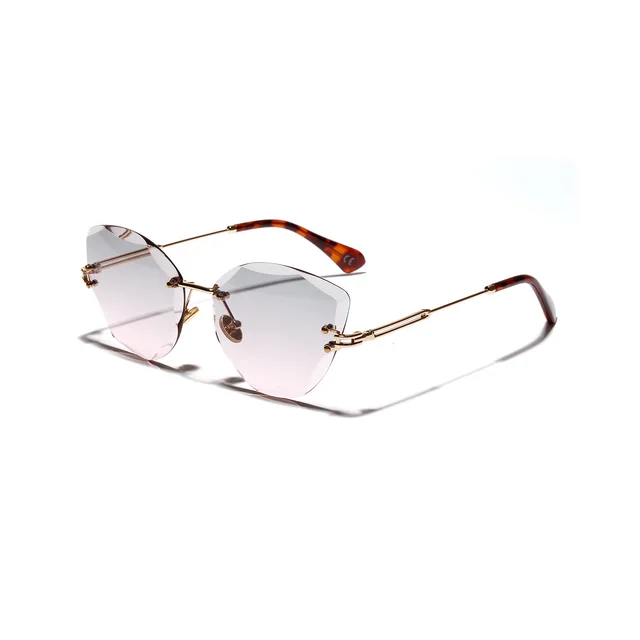 Cat Eye Retro Sunglasses Women Diamond Cut Glasses Pink - Shop at LoveMi