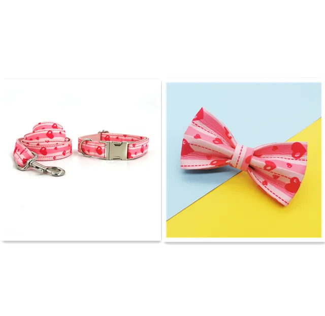 Quality Pet Dog Collar Leash Set Pink Set - Shop at LoveMi