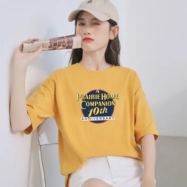 Watermelon Home Summer Short Sleeve T shirt For Women Yellow - Shop at LoveMi