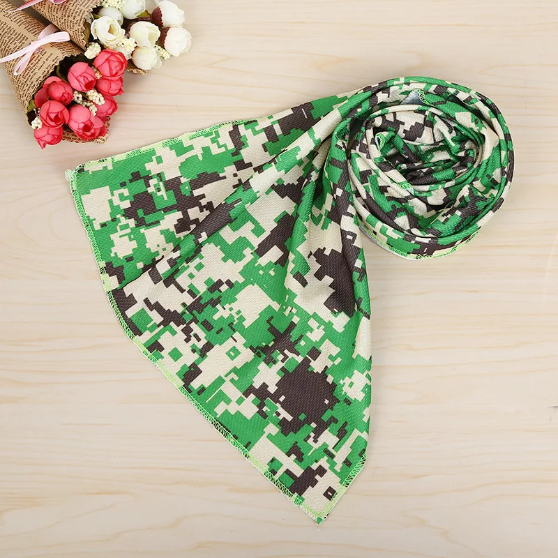 Printed Camouflage Cool Towel Cool Down Sports Towel - Green