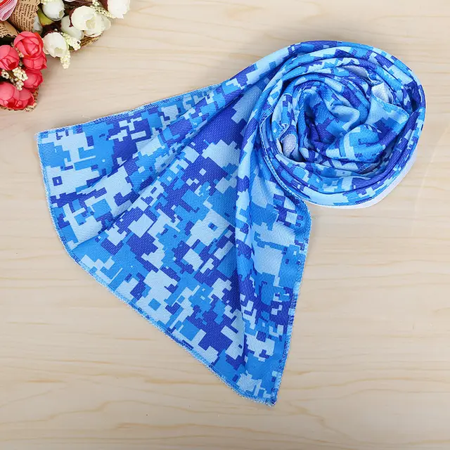 Printed Camouflage Cool Towel Cool Down Sports Towel Sky Blue - Shop at LoveMi