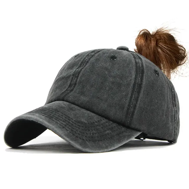 Cross border Hat Women's Ponytail Baseball Cap In Stock Black - Shop at LoveMi