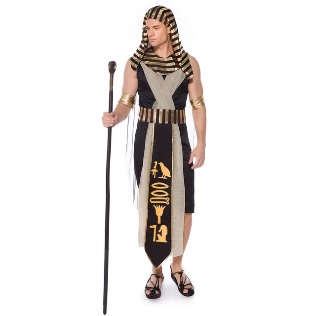 Clothing Male Egyptian Pharaoh Clothes Female Queen Costume Prince Princess Roman Female Ancient Greek Dress Black - Shop at LoveMi