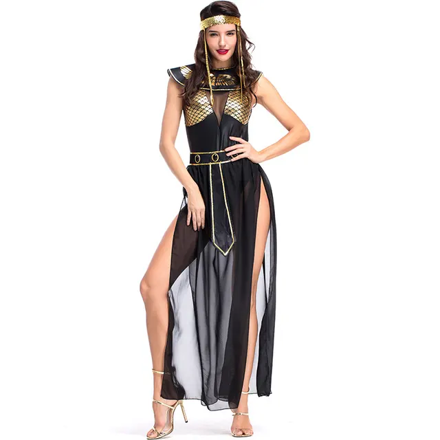 Adult Cleopatra Costume Party Ancient Greek Goddess Court Queen Costume Generation Black - Shop at LoveMi