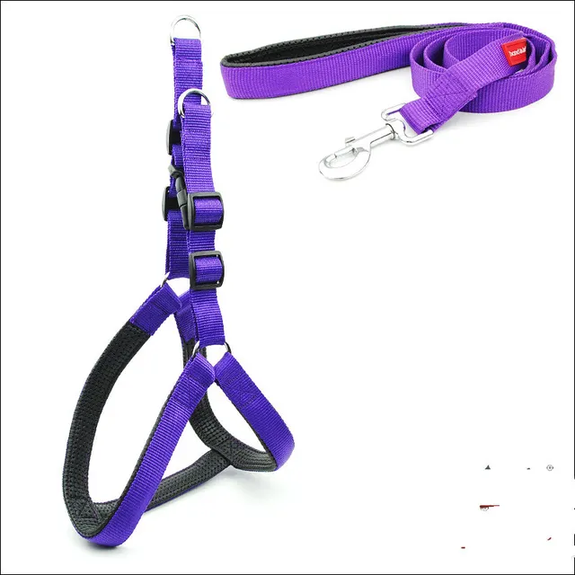 Dog Padded Harness Leash Reflective Nylon Harness Leash Purple - Shop at LoveMi