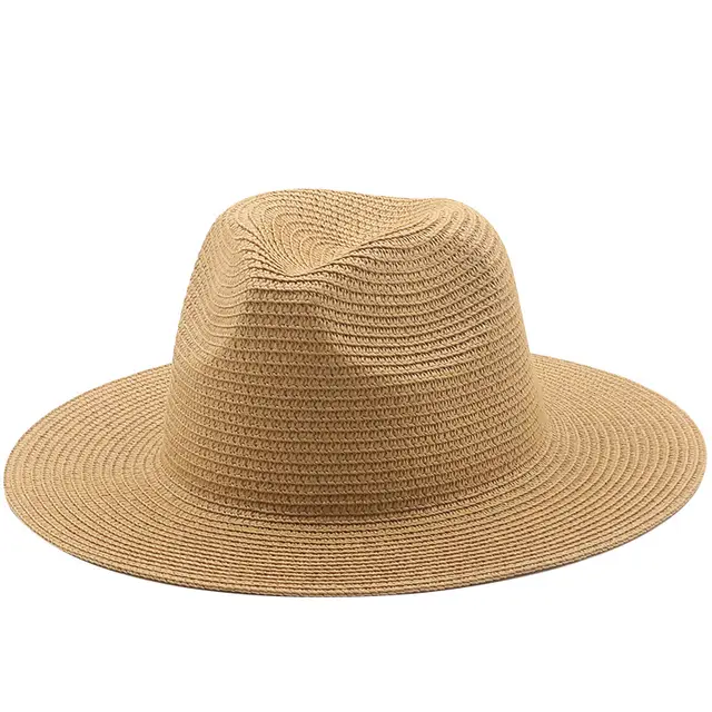 Large Brimmed Straw Hat Men'S And Women'S Beach Jazz Hats 16Camel - Shop at LoveMi
