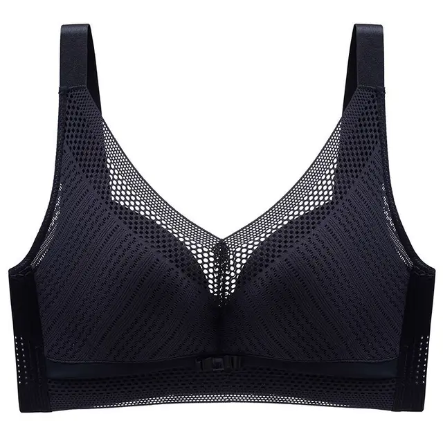 Ultra thin And Light Luxury Full Cup Underwear, Mesh, Breathable And Comfortable, No Steel Ring Black - Shop at LoveMi