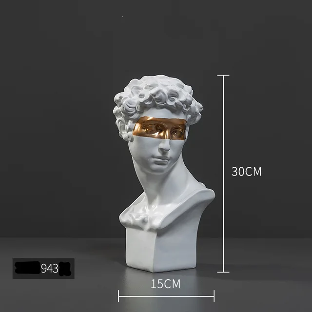 European And American Literature And Art Broken Arm Venus Golden Face Mask Head Art Ornaments Xiaowei White High - Shop at LoveMi