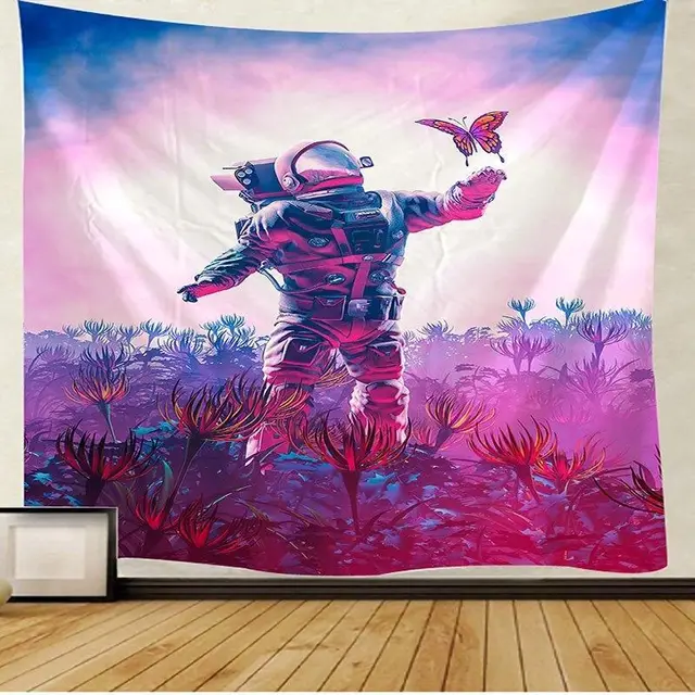 Printed Astronaut Multifunctional Tapestry Sitting Blanket Wall Hanging Beach Towel As Shown - Shop at LoveMi