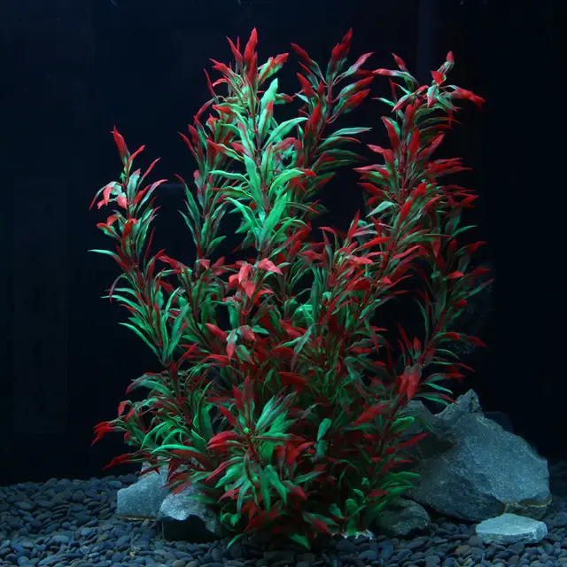 Brilliant Red High Simulation Aquarium Aquatic Plants Fish Tank Landscaping Decorations Pepper Grass Fake Fish Grass 40Cm - Shop at LoveMi